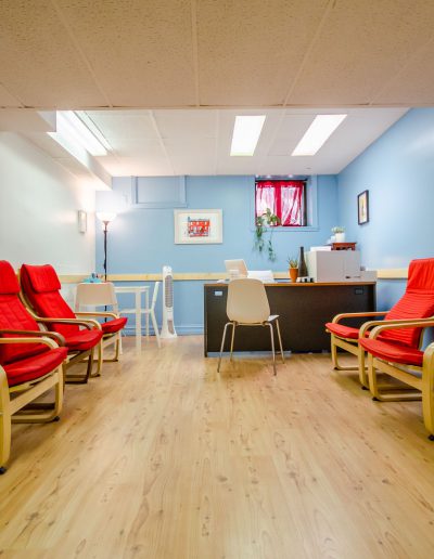 Salle d'attente de la Clinique d'orthopédagogie Myriam Gagnon